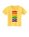 Colorful Rainbow Mustaches Toddler T-Shirt-Toddler T-Shirt-TooLoud-Yellow-2T-Davson Sales