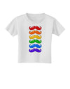 Colorful Rainbow Mustaches Toddler T-Shirt-Toddler T-Shirt-TooLoud-White-2T-Davson Sales