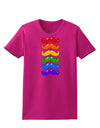 Colorful Rainbow Mustaches Womens Dark T-Shirt-TooLoud-Hot-Pink-Small-Davson Sales