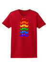 Colorful Rainbow Mustaches Womens Dark T-Shirt-TooLoud-Red-X-Small-Davson Sales