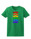 Colorful Rainbow Mustaches Womens Dark T-Shirt-TooLoud-Kelly-Green-X-Small-Davson Sales