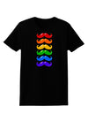 Colorful Rainbow Mustaches Womens Dark T-Shirt-TooLoud-Black-X-Small-Davson Sales