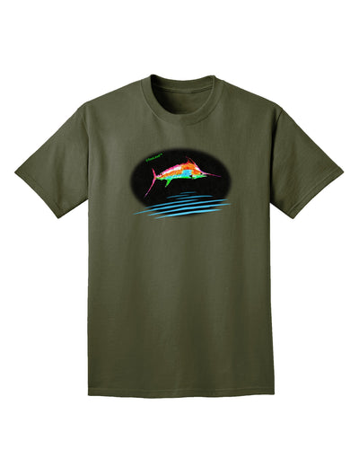 Colorful Swordfish Watercolor Adult Dark T-Shirt-Mens T-Shirt-TooLoud-Military-Green-Small-Davson Sales