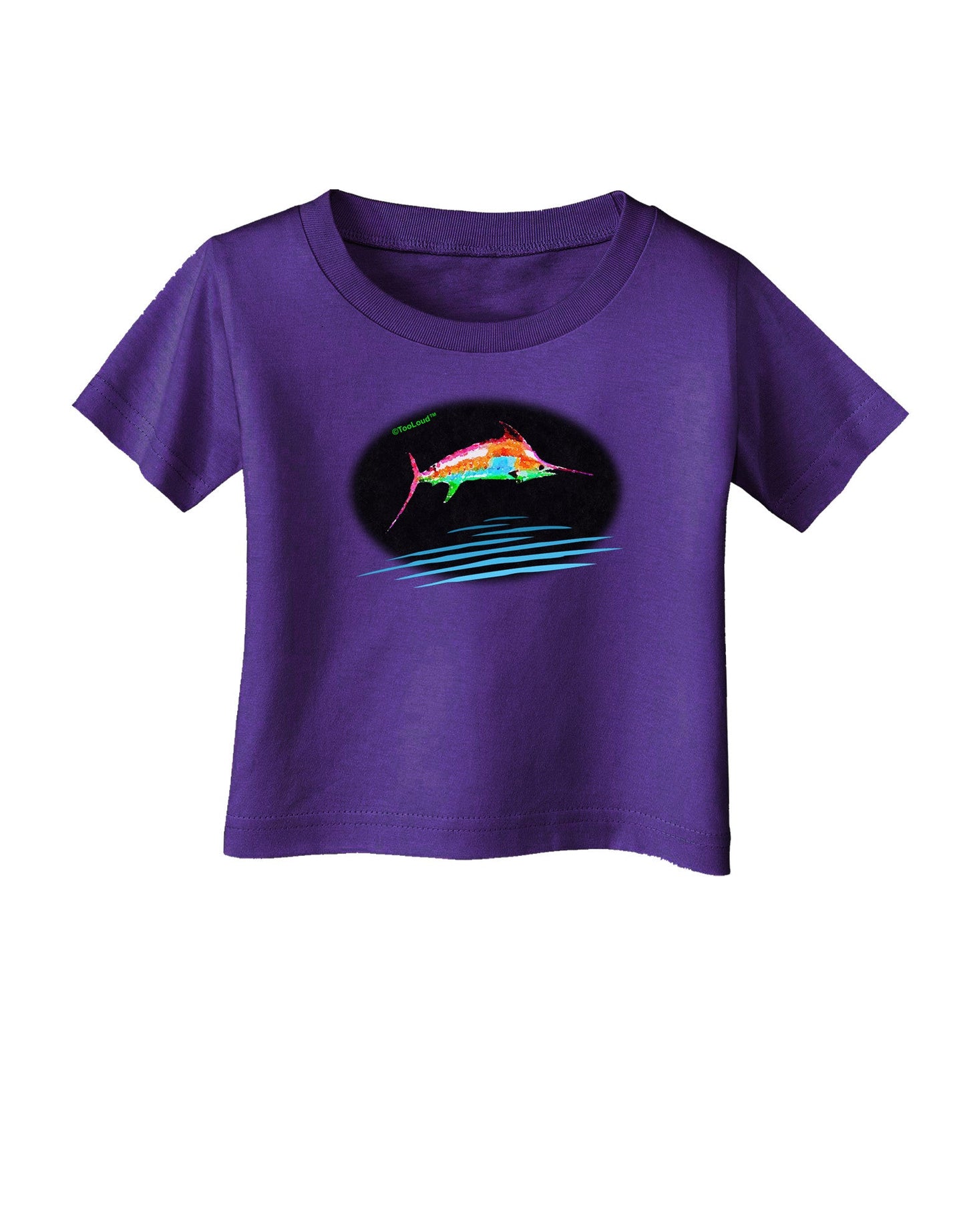 Colorful Swordfish Watercolor Infant T-Shirt Dark-Infant T-Shirt-TooLoud-Purple-06-Months-Davson Sales
