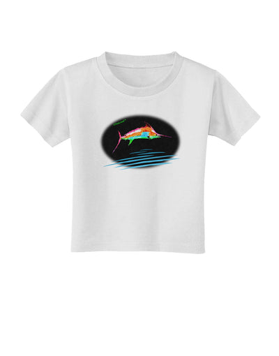 Colorful Swordfish Watercolor Toddler T-Shirt-Toddler T-Shirt-TooLoud-White-2T-Davson Sales