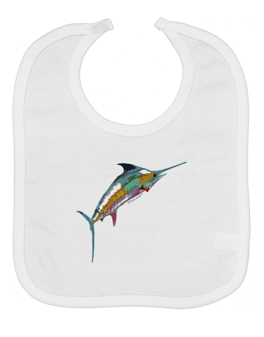 Colorful Vector Swordfish Baby Bib