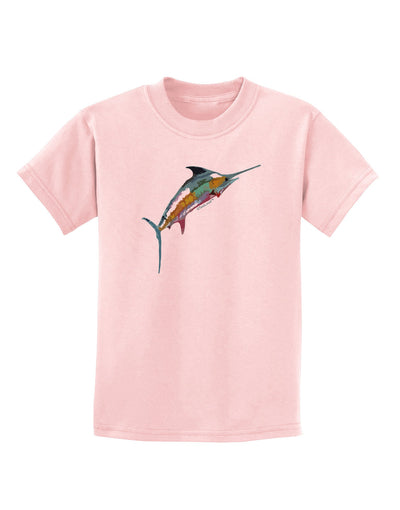 Colorful Vector Swordfish Childrens T-Shirt-Childrens T-Shirt-TooLoud-PalePink-X-Small-Davson Sales