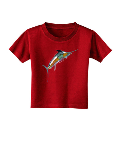 Colorful Vector Swordfish Toddler T-Shirt Dark-Toddler T-Shirt-TooLoud-Red-2T-Davson Sales