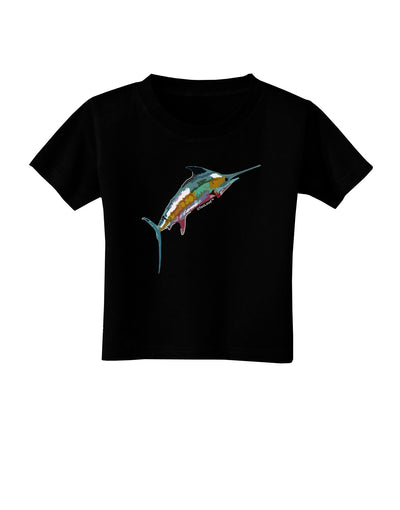 Colorful Vector Swordfish Toddler T-Shirt Dark-Toddler T-Shirt-TooLoud-Black-2T-Davson Sales