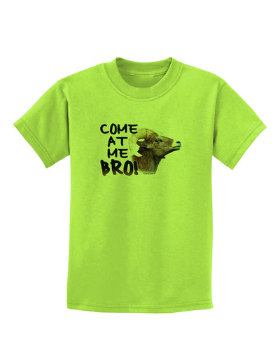 Come At Me Bro Big Horn Childrens T-Shirt-Childrens T-Shirt-TooLoud-Lime-Green-X-Small-Davson Sales