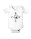 Compass Rose - Skull and Crossbones Baby Romper Bodysuit-Baby Romper-TooLoud-White-06-Months-Davson Sales