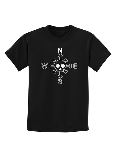 Compass Rose - Skull and Crossbones Childrens Dark T-Shirt-Childrens T-Shirt-TooLoud-Black-X-Small-Davson Sales