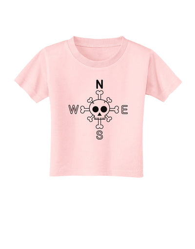 Compass Rose - Skull and Crossbones Toddler T-Shirt-Toddler T-Shirt-TooLoud-Light-Pink-2T-Davson Sales