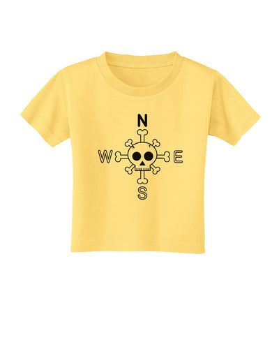 Compass Rose - Skull and Crossbones Toddler T-Shirt-Toddler T-Shirt-TooLoud-Daffodil-Yellow-2T-Davson Sales