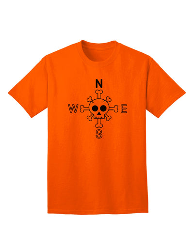 Compass Rose - Stylish Skull and Crossbones Adult T-Shirt-Mens T-shirts-TooLoud-Orange-Small-Davson Sales