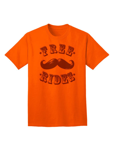 Complimentary Mustache Rides - Premium Adult T-Shirt Collection-Mens T-shirts-TooLoud-Orange-Small-Davson Sales