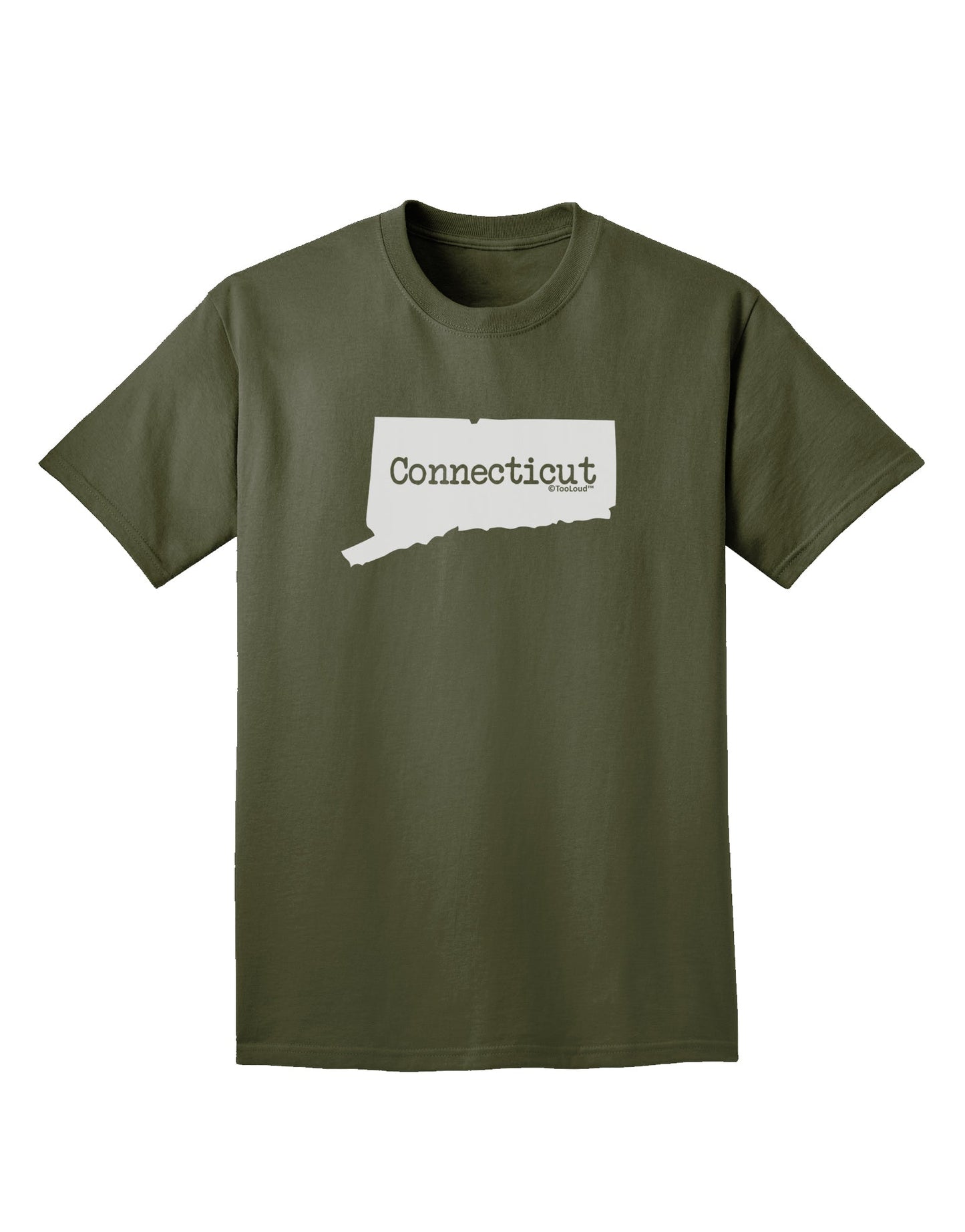 Connecticut - United States Shape Adult Dark T-Shirt by TooLoud-Mens T-Shirt-TooLoud-Military-Green-Small-Davson Sales
