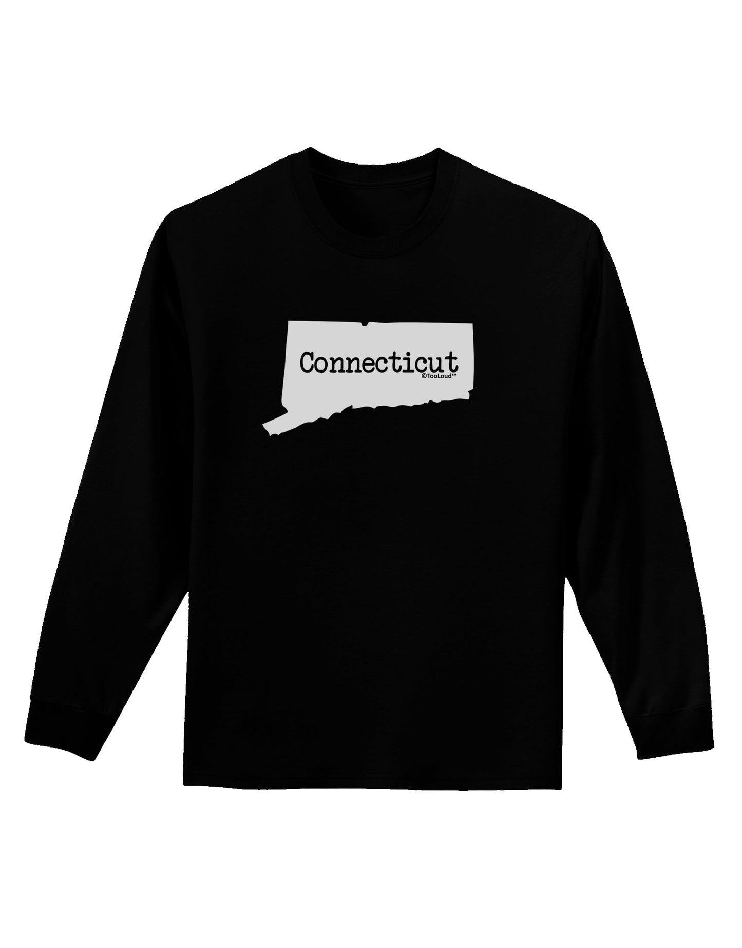 Connecticut - United States Shape Adult Long Sleeve Dark T-Shirt by TooLoud-TooLoud-Black-Small-Davson Sales