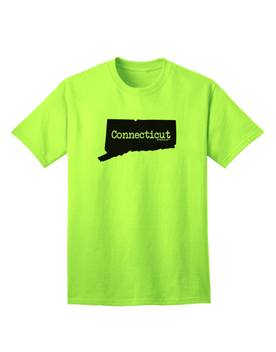 Connecticut - United States Shape Adult T-Shirt: A Stylish Addition to Your Wardrobe by TooLoud-Mens T-shirts-TooLoud-Neon-Green-Small-Davson Sales