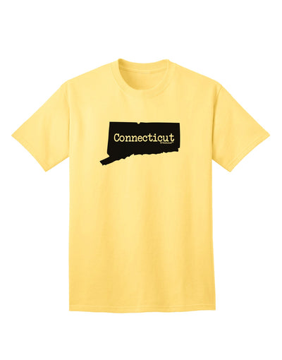 Connecticut - United States Shape Adult T-Shirt: A Stylish Addition to Your Wardrobe by TooLoud-Mens T-shirts-TooLoud-Yellow-Small-Davson Sales