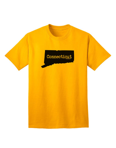 Connecticut - United States Shape Adult T-Shirt: A Stylish Addition to Your Wardrobe by TooLoud-Mens T-shirts-TooLoud-Gold-Small-Davson Sales