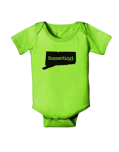 Connecticut - United States Shape Baby Romper Bodysuit by TooLoud-Baby Romper-TooLoud-Lime-Green-06-Months-Davson Sales