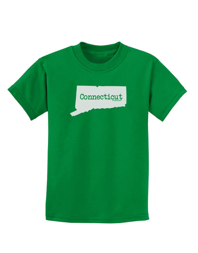 Connecticut - United States Shape Childrens Dark T-Shirt by TooLoud-Childrens T-Shirt-TooLoud-Kelly-Green-X-Small-Davson Sales