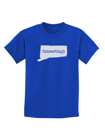 Connecticut - United States Shape Childrens Dark T-Shirt by TooLoud-Childrens T-Shirt-TooLoud-Royal-Blue-X-Small-Davson Sales