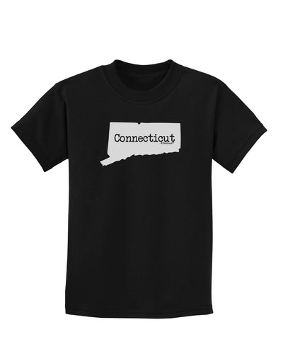 Connecticut - United States Shape Childrens Dark T-Shirt by TooLoud-Childrens T-Shirt-TooLoud-Black-X-Small-Davson Sales