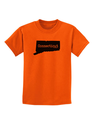 Connecticut - United States Shape Childrens T-Shirt by TooLoud-Childrens T-Shirt-TooLoud-Orange-X-Small-Davson Sales