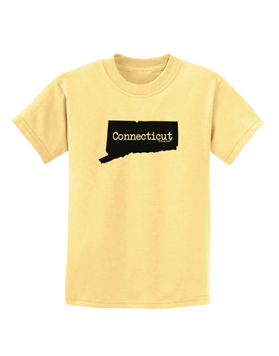 Connecticut - United States Shape Childrens T-Shirt by TooLoud-Childrens T-Shirt-TooLoud-Daffodil-Yellow-X-Small-Davson Sales