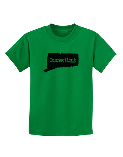 Connecticut - United States Shape Childrens T-Shirt by TooLoud-Childrens T-Shirt-TooLoud-Kelly-Green-X-Small-Davson Sales