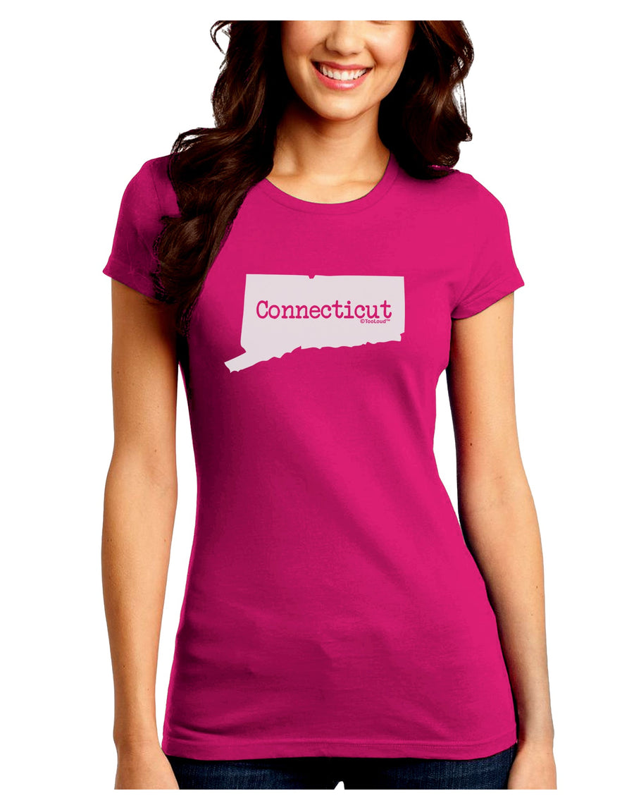 Connecticut - United States Shape Juniors Crew Dark T-Shirt by TooLoud-T-Shirts Juniors Tops-TooLoud-Black-Juniors Fitted Small-Davson Sales