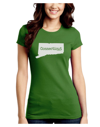 Connecticut - United States Shape Juniors Crew Dark T-Shirt by TooLoud-T-Shirts Juniors Tops-TooLoud-Kiwi-Green-Juniors Fitted X-Small-Davson Sales