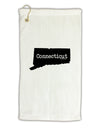 Connecticut - United States Shape Micro Terry Gromet Golf Towel 11&#x22;x19-Golf Towel-TooLoud-White-Davson Sales