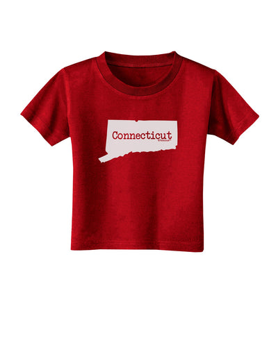 Connecticut - United States Shape Toddler T-Shirt Dark by TooLoud-Toddler T-Shirt-TooLoud-Red-2T-Davson Sales