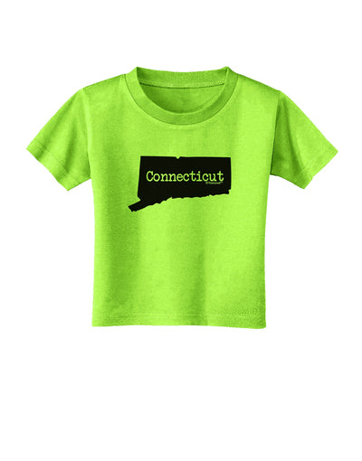 Connecticut - United States Shape Toddler T-Shirt by TooLoud-Toddler T-Shirt-TooLoud-Lime-Green-2T-Davson Sales