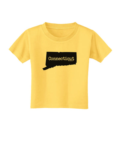 Connecticut - United States Shape Toddler T-Shirt by TooLoud-Toddler T-Shirt-TooLoud-Yellow-2T-Davson Sales