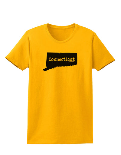 Connecticut - United States Shape Womens T-Shirt by TooLoud-Womens T-Shirt-TooLoud-Gold-X-Small-Davson Sales