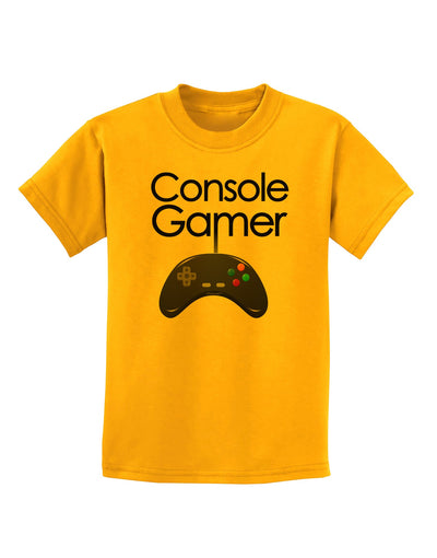 Console Gamer Childrens T-Shirt-Childrens T-Shirt-TooLoud-Gold-X-Small-Davson Sales