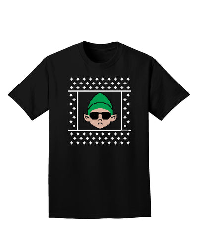 Cool Elf Christmas Sweater Adult Dark T-Shirt-Mens T-Shirt-TooLoud-Black-Small-Davson Sales