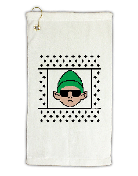 Cool Elf Christmas Sweater Micro Terry Gromet Golf Towel 11&#x22;x19-Golf Towel-TooLoud-White-Davson Sales