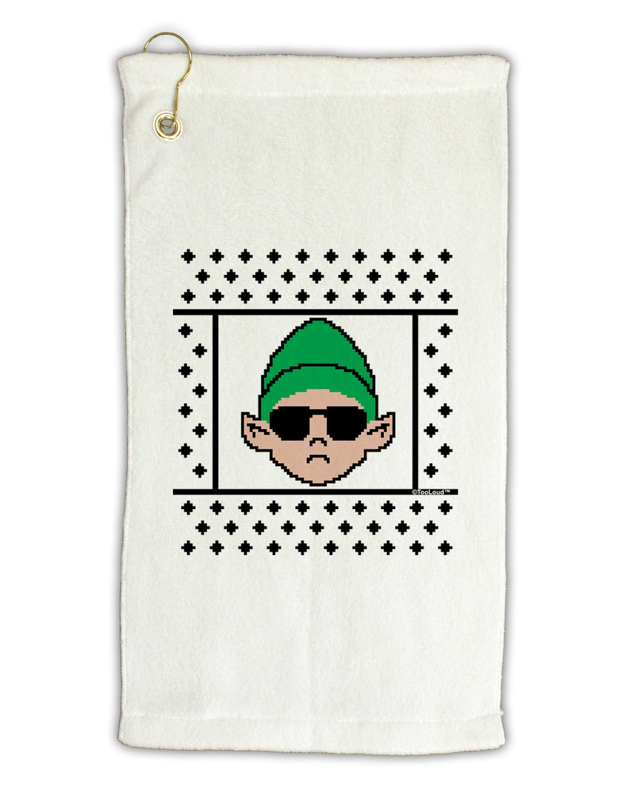 Cool Elf Christmas Sweater Micro Terry Gromet Golf Towel 11&#x22;x19-Golf Towel-TooLoud-White-Davson Sales