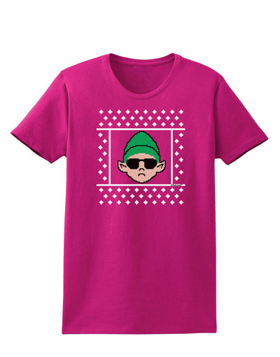 Cool Elf Christmas Sweater Womens Dark T-Shirt-TooLoud-Hot-Pink-Small-Davson Sales