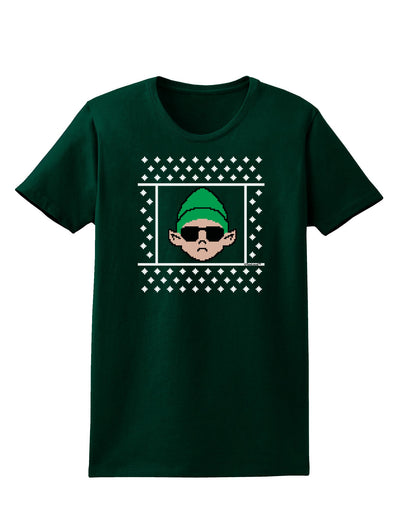 Cool Elf Christmas Sweater Womens Dark T-Shirt-TooLoud-Forest-Green-Small-Davson Sales