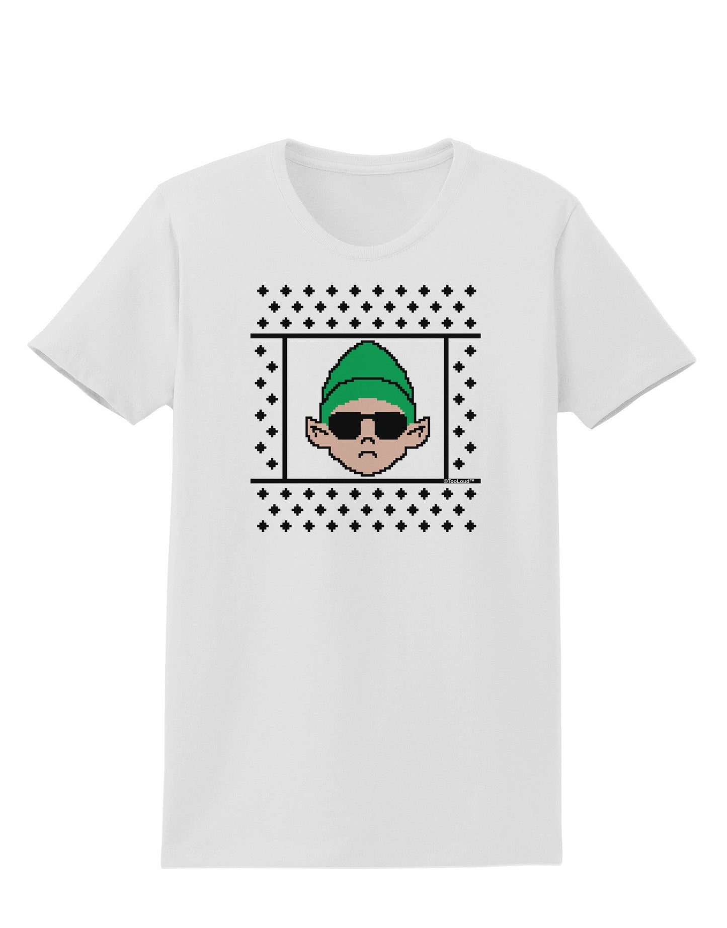 Cool Elf Christmas Sweater Womens T-Shirt-Womens T-Shirt-TooLoud-White-X-Small-Davson Sales