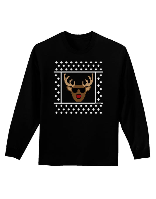 Cool Rudolph Sweater Adult Long Sleeve Dark T-Shirt-TooLoud-Black-Small-Davson Sales