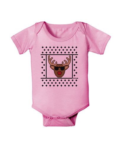 Cool Rudolph Sweater Baby Romper Bodysuit-Baby Romper-TooLoud-Pink-06-Months-Davson Sales