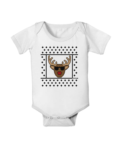 Cool Rudolph Sweater Baby Romper Bodysuit-Baby Romper-TooLoud-White-06-Months-Davson Sales