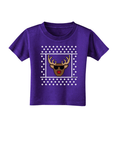 Cool Rudolph Sweater Toddler T-Shirt Dark-Toddler T-Shirt-TooLoud-Purple-2T-Davson Sales